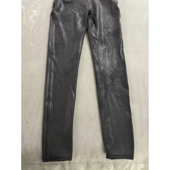 Spanx Faux Leather Leggings Women's Medium Black Comfortable High Waist Tummy - Picture 8 of 8